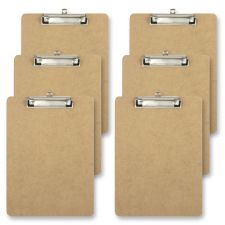 Wood Clipboards, 9" x 12-1/2", 100% Recycled Wood, Light Brown, Pack Of 6 Clipboards