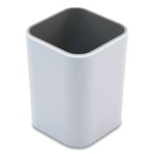 Advantus Fusion Pencil Cup, Plastic, 3 x 3 x 4, White/Gray