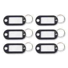 Advantus Key Tags Label Window, 0.88 x 0.19 x 2, Black, 6/Pack
