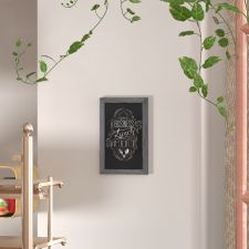 Canterbury 11" x 17" Rustic Gray Wall Mount Magnetic Chalkboard Sign with Eraser, Hanging Wall Chalkboard Memo Board for Home, School, or Business