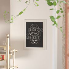 Canterbury 18" x 24" White Wall Mount Magnetic Chalkboard Sign with Eraser, Hanging Wall Chalkboard Memo Board for Home, School, or Business