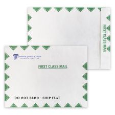 DuPont Tyvek 14lb., 9" x 12" Open End, Green First Class Border, Zip Stick, Black or 1 Standard (500/PK)