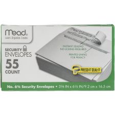 Mead Boxed Peel & Stick Envelopes 3.625"X6.5" 55/Pkg