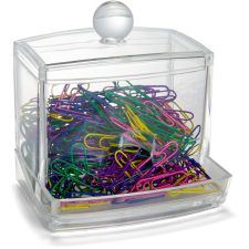 Officemate 93697 Self-Dispensing Paper Clip Holder w/250 Assorted Color Paper Clips , Clear