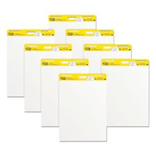 Post-it Easel Pads Super Sticky Vertical-Orientation Self-Stick Easel Pads, Unruled, 25 x 30, White, 30 Sheets, 8/Pack