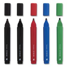 TRU RED Permanent Marker, Tank-Style, Medium Chisel Tip, Assorted Colors, 5/Pack