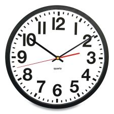 Victory Light Tempus Wall Clock, 11.8" Overall Diameter, Black Case, 1 AA (sold separately)