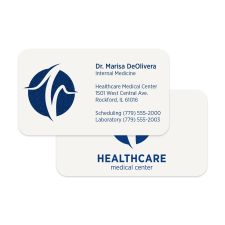 Custom 1-Color Raised Print Business Cards, Printed 2-Sided With Round Corners