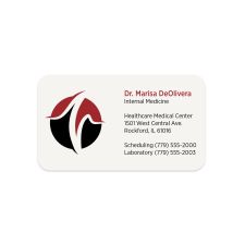 Custom 2-Color Flat Print Business Cards,  Printed 1-Side With Round Corners