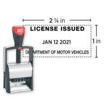 Custom 2000 Plus PrintPro 2460D Heavy Duty 1 Or 2-Color Self-Inking Date Stamp, 1-1/4" x 2-1/4" Rectangle Impression 