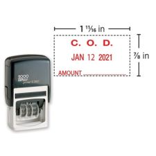 Custom 2000 Plus PrintPro 260D Light Duty 1 Or 2-Color Self-Inking Date Stamp, 70% Recycled Plastic, 15/16" x 1-9/16" Rectangle Impression