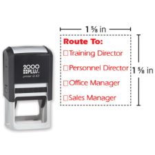 Custom 2000 Plus PrintPro Q43, Light Duty Square Self-Inking  Stamp, 1-1/2" x 1-1/2" Impression