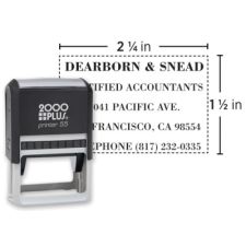 Custom 2000Plus PrintPro 55P Self-Inking Rectangle Stamp, 1-9/16" X 2-3/8" Impression