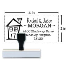 Custom Traditional Rubber Stamp RF111, 2" x 4" Impression
