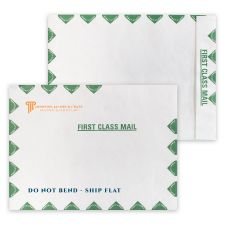 DuPont Tyvek 14lb., 10" x 13" Open End, Green First Class Border, Zip Stick, 2 Special Colors (500/PK)