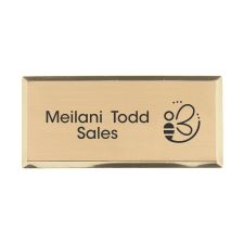 Engraved Metal Name Badge, 1 7/16" x 2 15/16", Gold (1/PK)