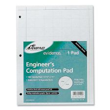 Ampad Evidence Engineer's Computation Pad, Cross-Section Quadrille Rule (5 sq/in, 1 sq/in), 100 Green-Tint 8.5 x 11 Sheets