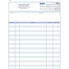 Custom 2 Part Ruled Invoice Form, 8  x 11, (250/PK)