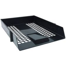Deflecto Anti-Microbial Industrial Front-Load Desk Tray, 2-7/16H x 10-7/8W x 13-13/16D, Black