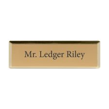 Engraved Metal Name Badge, 15/16" x 2 15/16", Gold (1/PK)