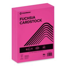 PrintWorks Professional Color Cardstock, 65 lb Cover Weight, 8.5 x 11, Fuchsia, 250/Ream