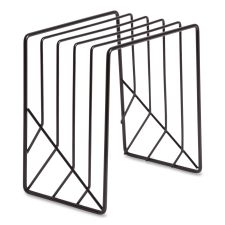 U Brands Vena Wire Letter Sorter, 5 Sections, Assorted Sizes, 3.94 x 5.24 x 6.1, Black