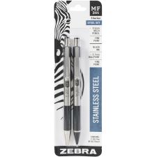 Zebra M/F 301 Stainless Steel Pen & Pencil Set 2/Pkg
