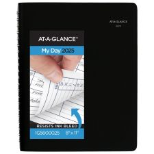 2025 AT-A-GLANCE DayMinder 4-Person Daily Appointment Book, 8" x 11", Black, January 2025 To December 2025, G56000