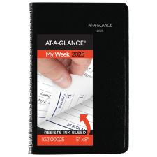 2025 AT-A-GLANCE DayMinder Daily Appointment Book Planner, 5" x 8", Black, January 2025 To December 2025, G21000