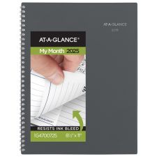 2025 AT-A-GLANCE DayMinder Monthly Planner, 8-1/2" x 11", Gray, January To December