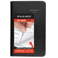 2025 AT-A-GLANCE DayMinder Weekly Appointment Book Planner, 3-1/2" x 6", Black, January 2025 To December 2025, G25000