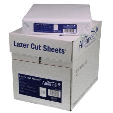 Alliance Processed Lazer Cut Sheet Copy Paper, 8.5 x 11, 20 lb., 92  Bright, Perforated every 3-2/3", 500 Sheets Per Ream, Carton of 5 Reams.