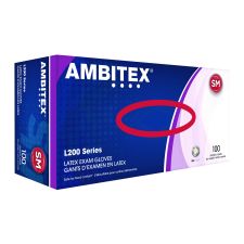 AMBITEX L200 Series Powder-Free Latex Gloves, Small, 5 mil Thick, 9" Long, Cream, 100/Box