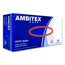 AMBITEX L5101 Series Lightly Powdered Latex Gloves, Large, 4 mil Thick, 9" Long, Cream, 100/Box