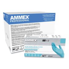 AMMEX Professional Nitrile Exam Gloves, Powder-Free, Small, 3 mil Thick, 9.5" Long, Light Blue, 100/Box, 10 Boxes/Carton