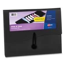 Avery Slide and View Expanding File, 6 Sections, Hook/Loop Closure, Letter Size, Black