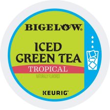 Bigelow Tropical Iced Green Tea K-Cup Pods, 0.10 Oz, Pack Of 22 Pods