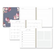 Blue Sky Life Note-It Leah Weekly/Monthly Notes Planner, Floral Artwork, 11 x 8.5, Gray/Pink/White Cover, 12-Month (Jan to Dec): 2026