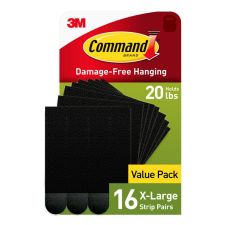 Command X-Large Picture Hanging Strips, 16 Black Adhesive Strip Pairs (32 Strips), Damage Free Hanging Picture Hangers, No Tools Wall Hanging Strips