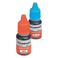 COSCO ACCU-STAMP Refill Ink, 0.35 oz, Blue/Red