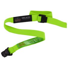 ergodyne Squids 3155 Elastic Lanyard with Clamp, 2 lb Max Working Capacity, 18"-48" Long, Lime, 10/Pack