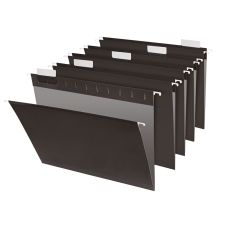 Hanging File Folders, 1/5-Cut, Letter Size, Black, Pack Of 25 Folders