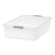 IRIS 50 Qt. Latch Lid Underbed Storage Box, 17.75" x 32.5" x 6.5", Clear