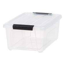 Iris Stack And Pull Totes, 13.5 Qt, Clear, Set Of 6 Totes