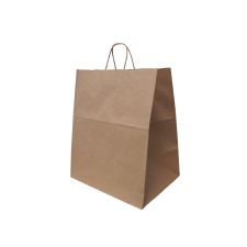 Solupac Emporium Twist Handle Bag, Rope Handles, 14" x 9.84" x 15.5", Kraft, 200/Carton