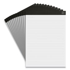 TRU RED Notepads, Wide/Legal Rule, (50) White 8.5 x 11.75 Sheets, 12/Pack