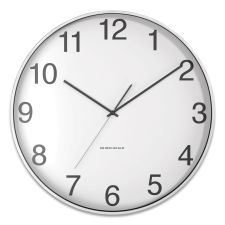 Union & Scale Essentials Classic Round Wall Clock, 12" Overall Diameter, Silver Case, 1 AA (sold separately)