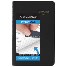 2025 AT-A-GLANCE Daily Appointment Book Planner, 5" x 8", Black, January To December, 7020705