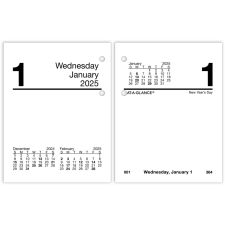 2025 AT-A-GLANCE Daily Loose-Leaf Desk Calendar Refill, 3" x 3-3/4", White, January To December