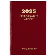 2025 AT-A-GLANCE Daily Reminder Standard Diary, 5-3/4" x 8-1/4", Red, January To December, SD38713